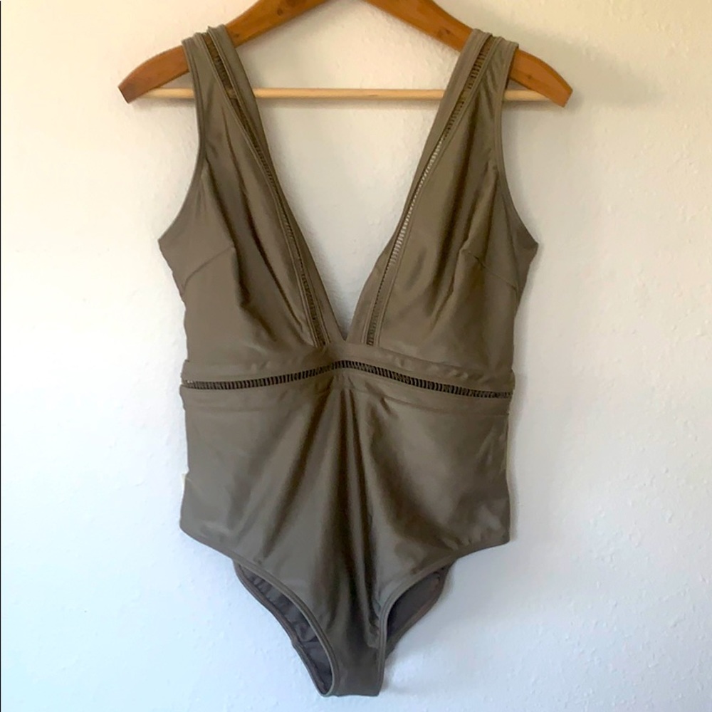 Ted Baker Pointelle Deep V Swimsuit 12